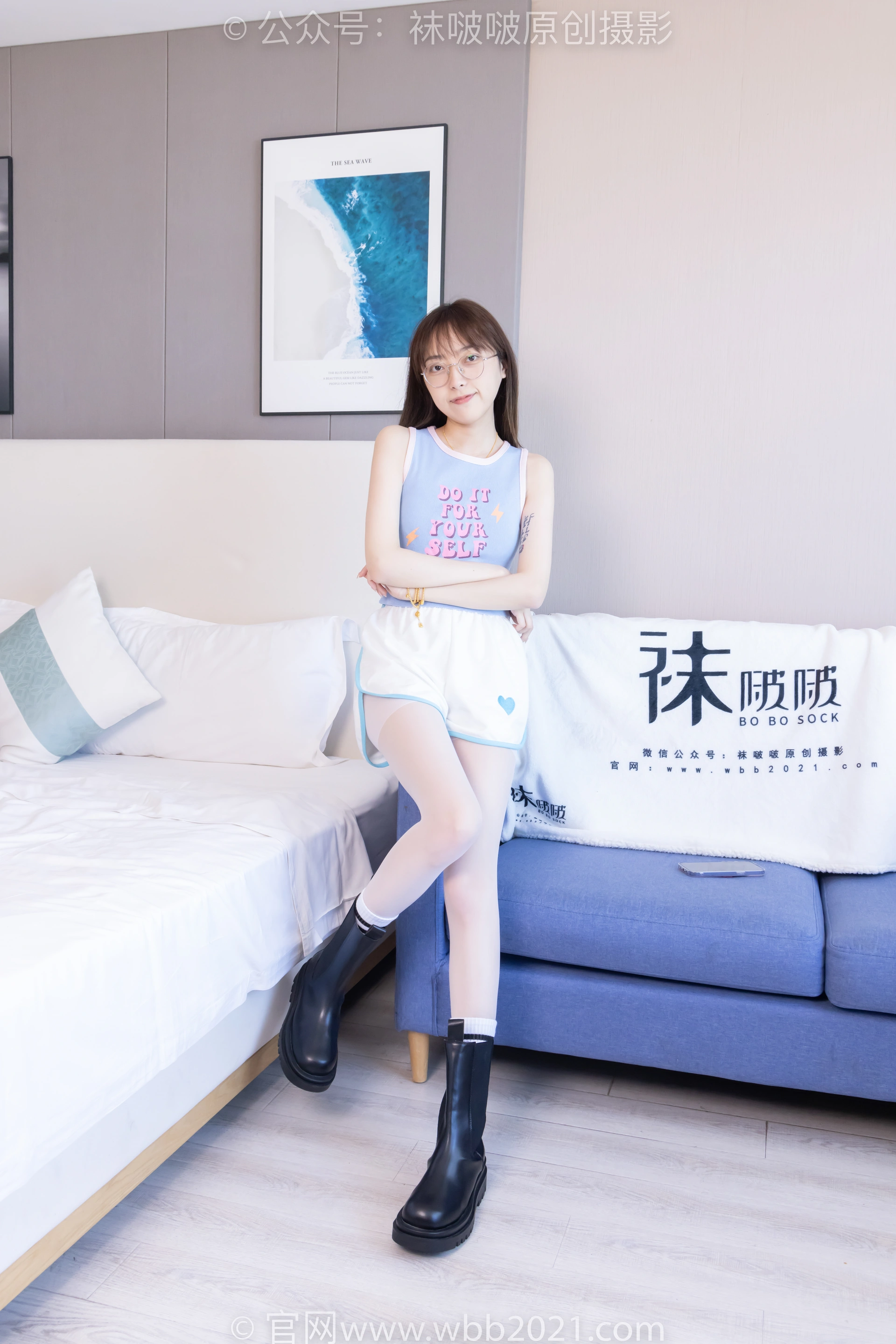 [BoBoSocks袜啵啵] NO.479 稚予-短靴、长筒白棉袜、白丝（花絮版） 0