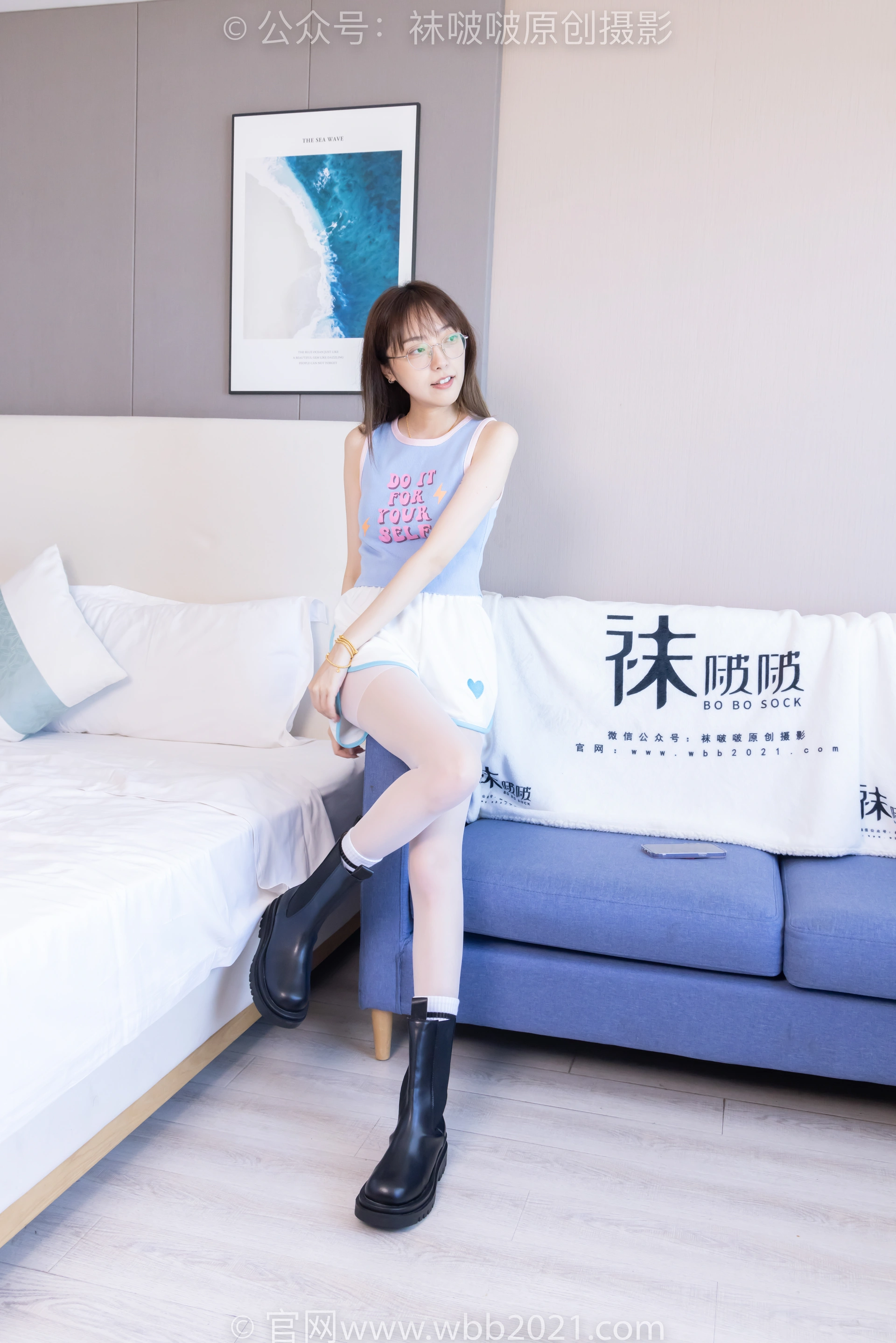 [BoBoSocks袜啵啵] NO.479 稚予-短靴、长筒白棉袜、白丝（花絮版） 2