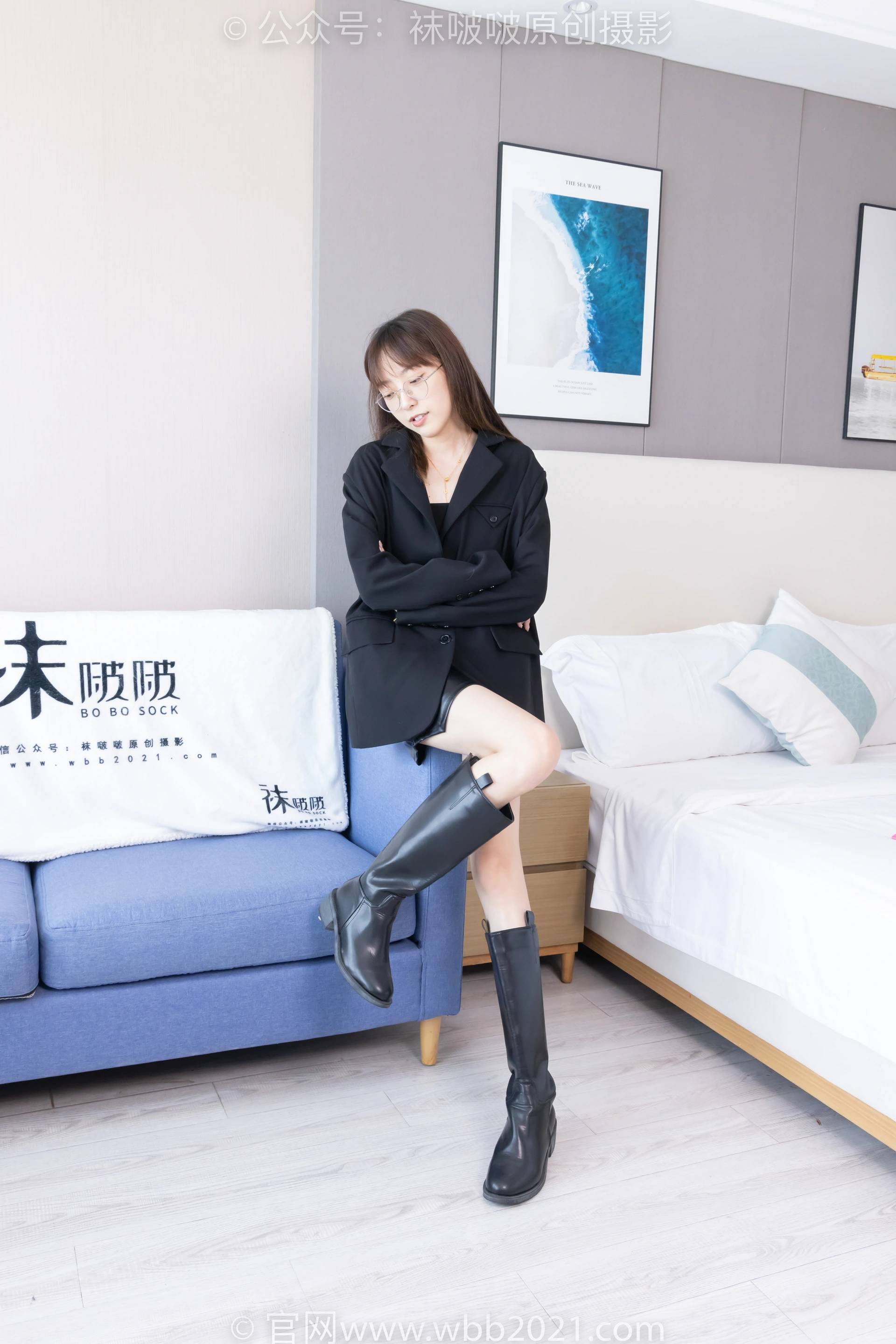 [BoBoSocks袜啵啵] NO.486 稚予-长靴、黑网袜、裸足（黑色美甲）、裸足踩奶油蛋糕 踩完蛋糕泡脚剧情（剧情版） 2